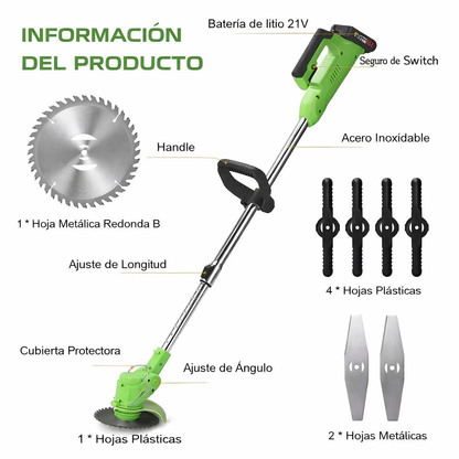GrassCut 360° Pro – Cortadora de Césped Inalámbrica Profesional
