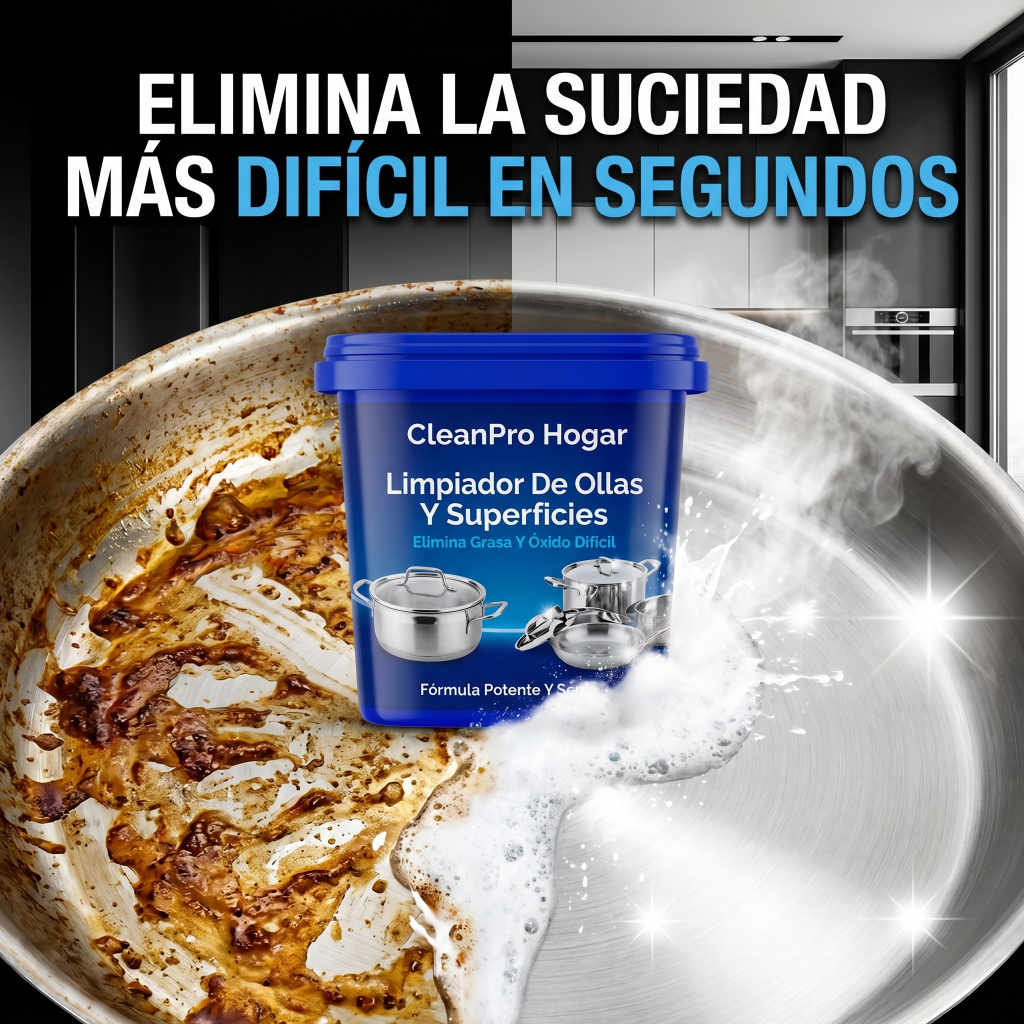 Clean Pro 360° 3X1 – Limpiador De Ollas Y Superficies + Elimina Grasa Y Óxido Difícil