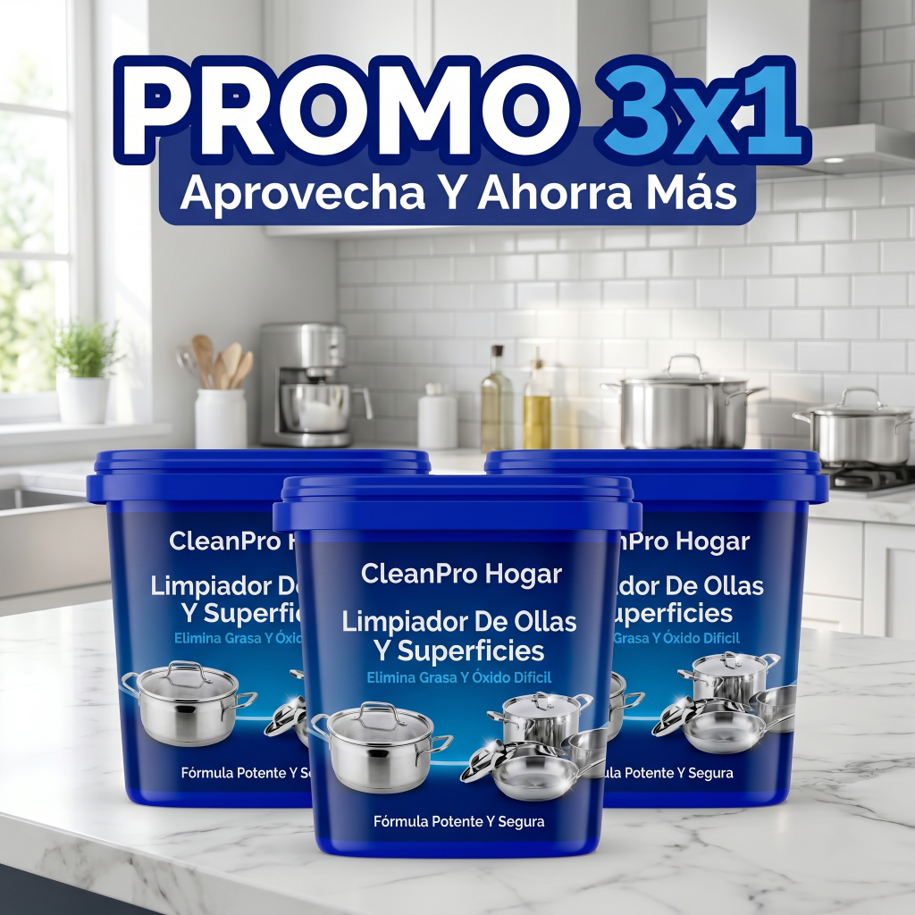 Clean Pro 360° 3X1 – Limpiador De Ollas Y Superficies + Elimina Grasa Y Óxido Difícil