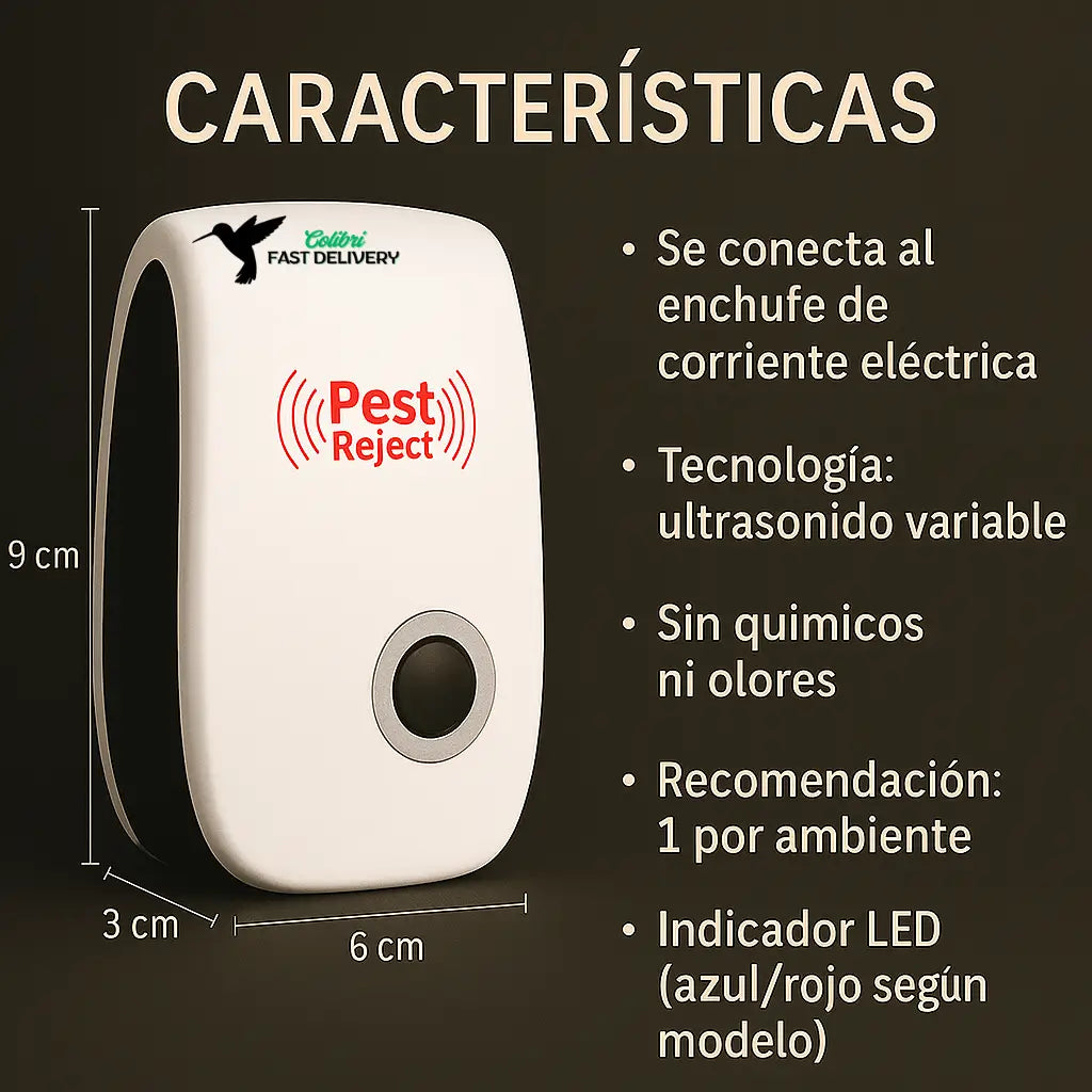 UltraRepel 360° Pro 2X1 – Repelente Ultrasónico Inteligente Anti Plagas