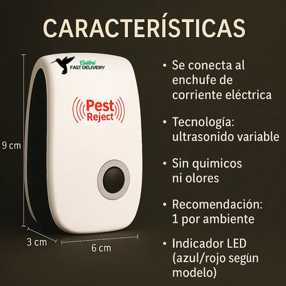 UltraRepel 360° Pro 2X1 – Repelente Ultrasónico Inteligente Anti Plagas