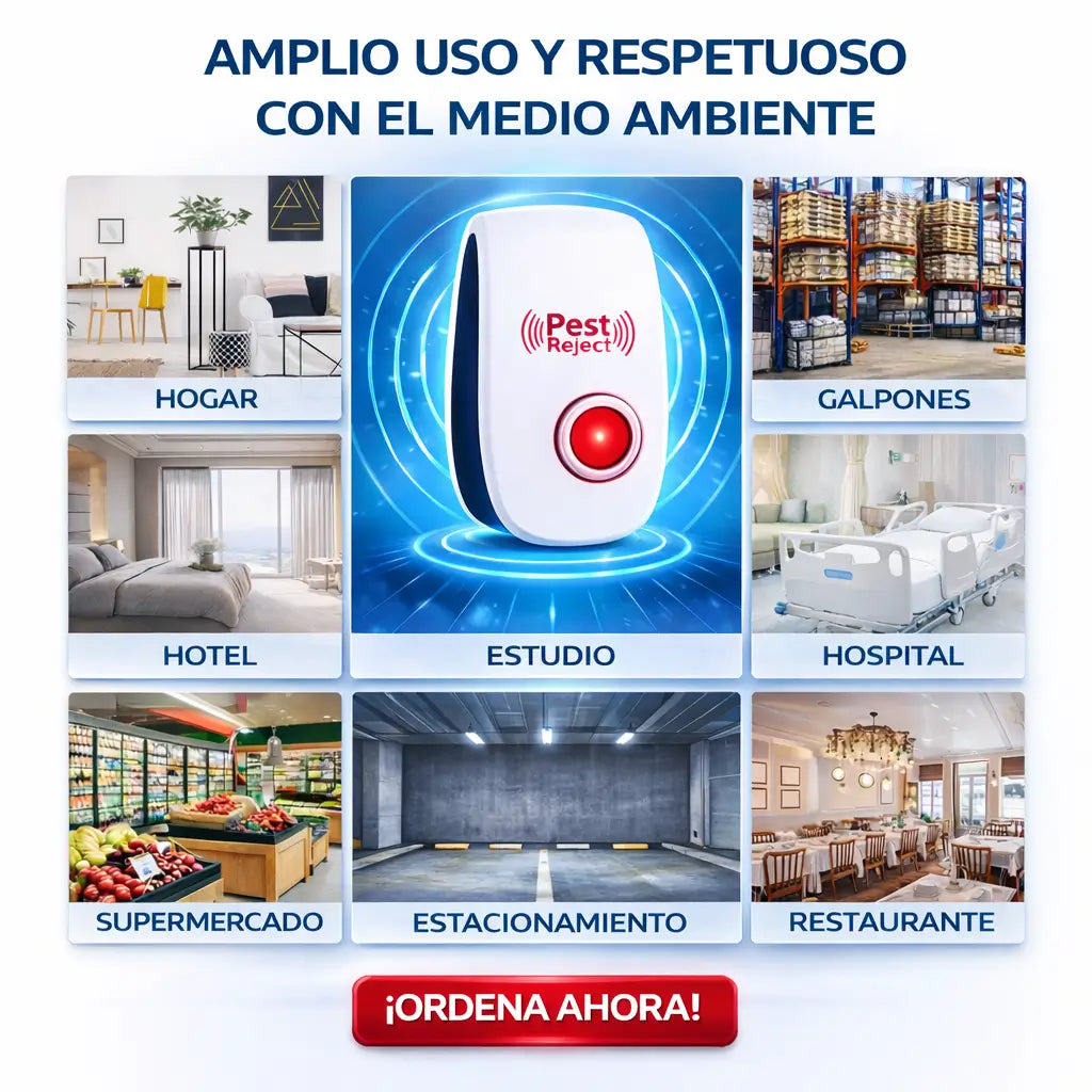 UltraRepel 360° Pro 2X1 – Repelente Ultrasónico Inteligente Anti Plagas